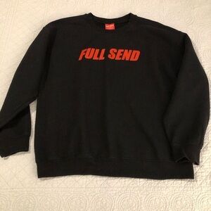 Nelk Boys Full Send crew neck black sweatshirt. Size large. Unisex.